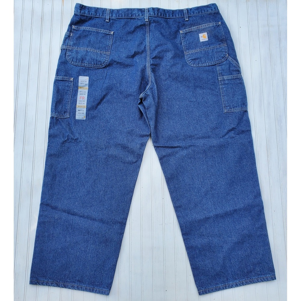 Carhartt FRB13 DNM Flame Resistant Denim Dungaree Jeans Mens 48x30 Blue NWT - Picture 7 of 7